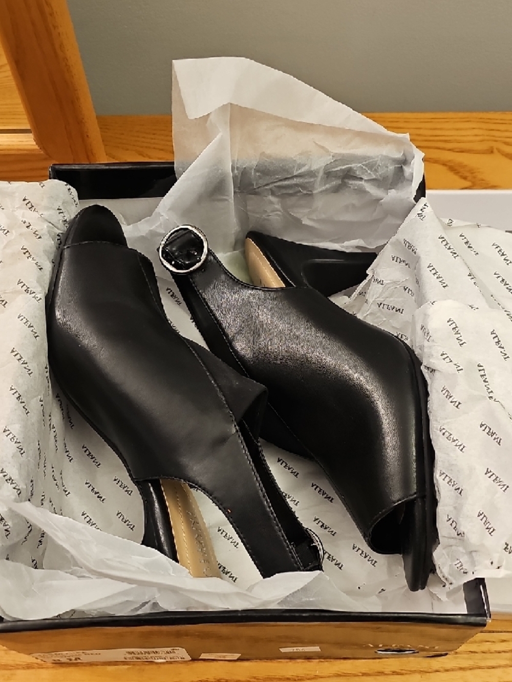 Alfani JASMYNEE Black Peep-Toe Slingback Heels Size 8 - Picture 8 of 8